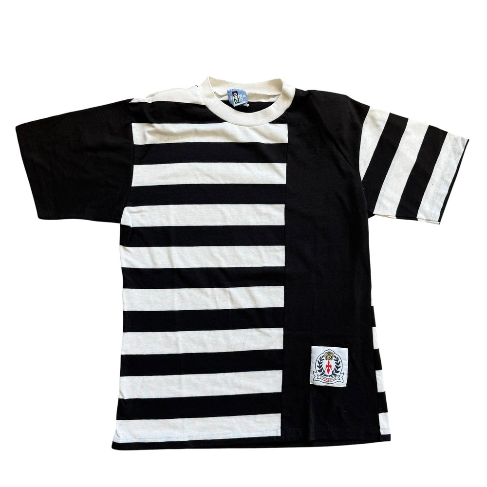 Traffic Jam Vintage 90s Striped Colorblock‎ T-Shirt Black White Imperial Crest M